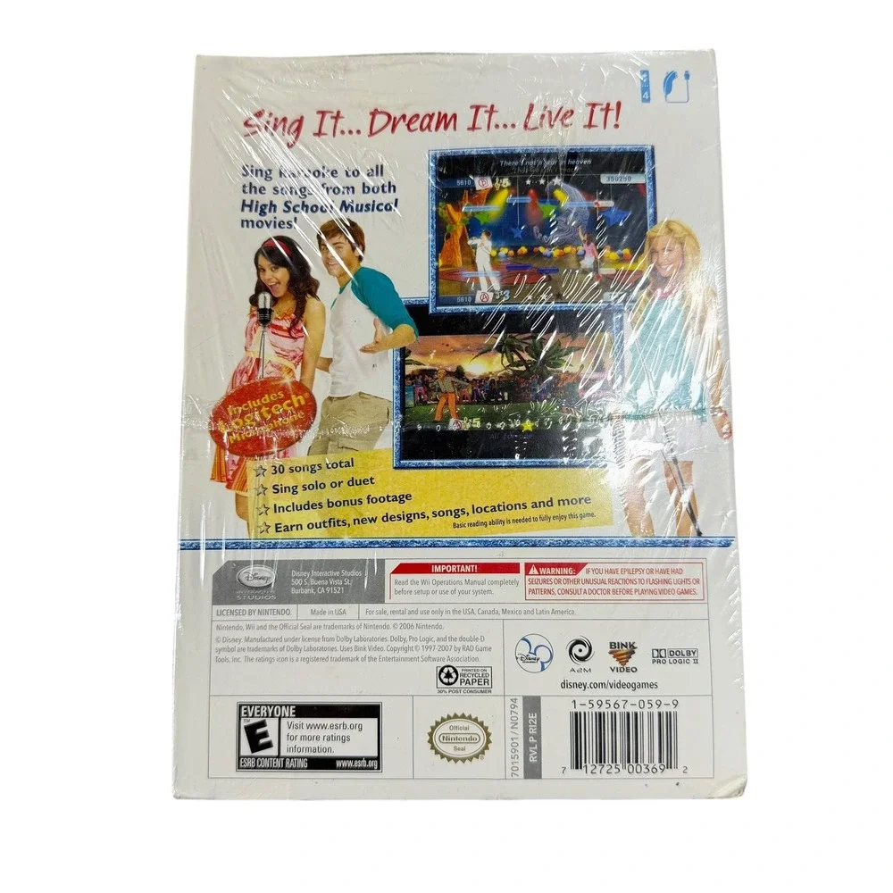 Disney High School Musical Sing It! Nintendo Wii‎ New Sealed Logitech Microphone
